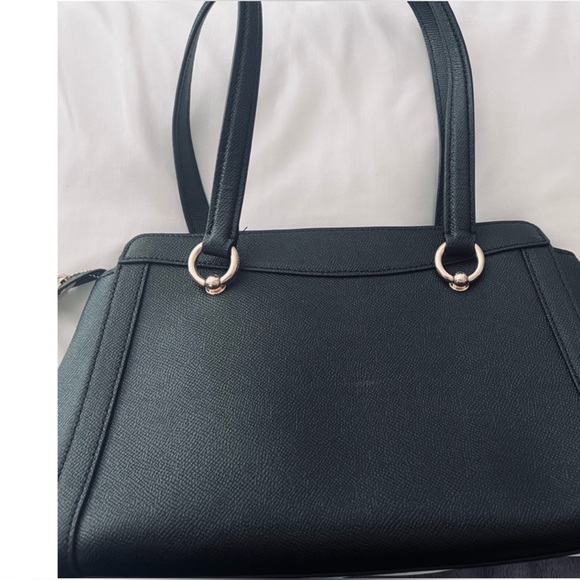 New Coach Black Leather Kailey Carryall purse bag Satchel $498 - Picture 3 of 7